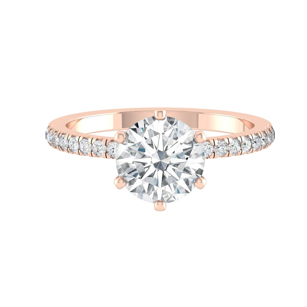 1.85 CT Round Moissanite Diamond Solitaire Engagement Ring