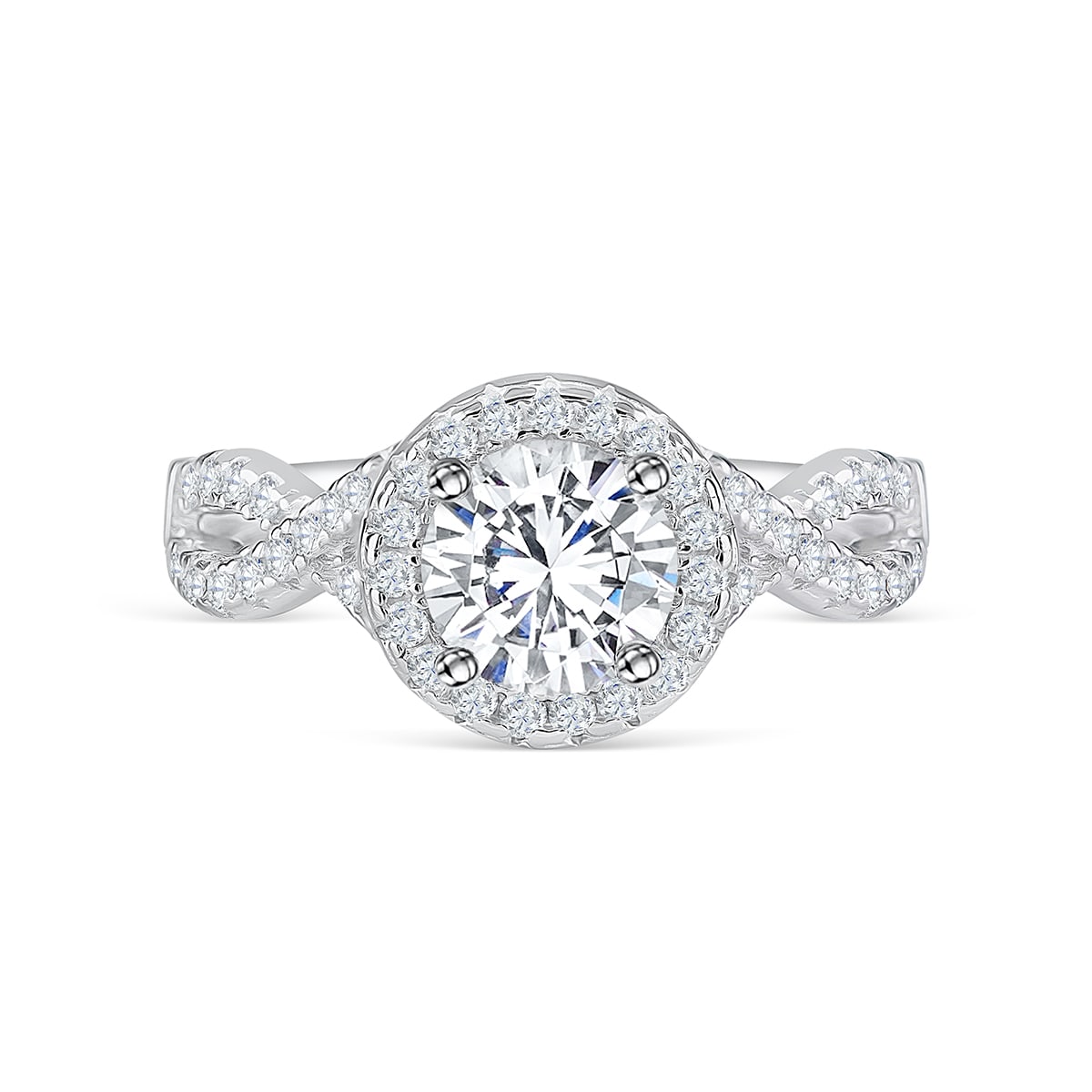 1.50 CT Oval Moissanite Diamond Halo Engagement Ring