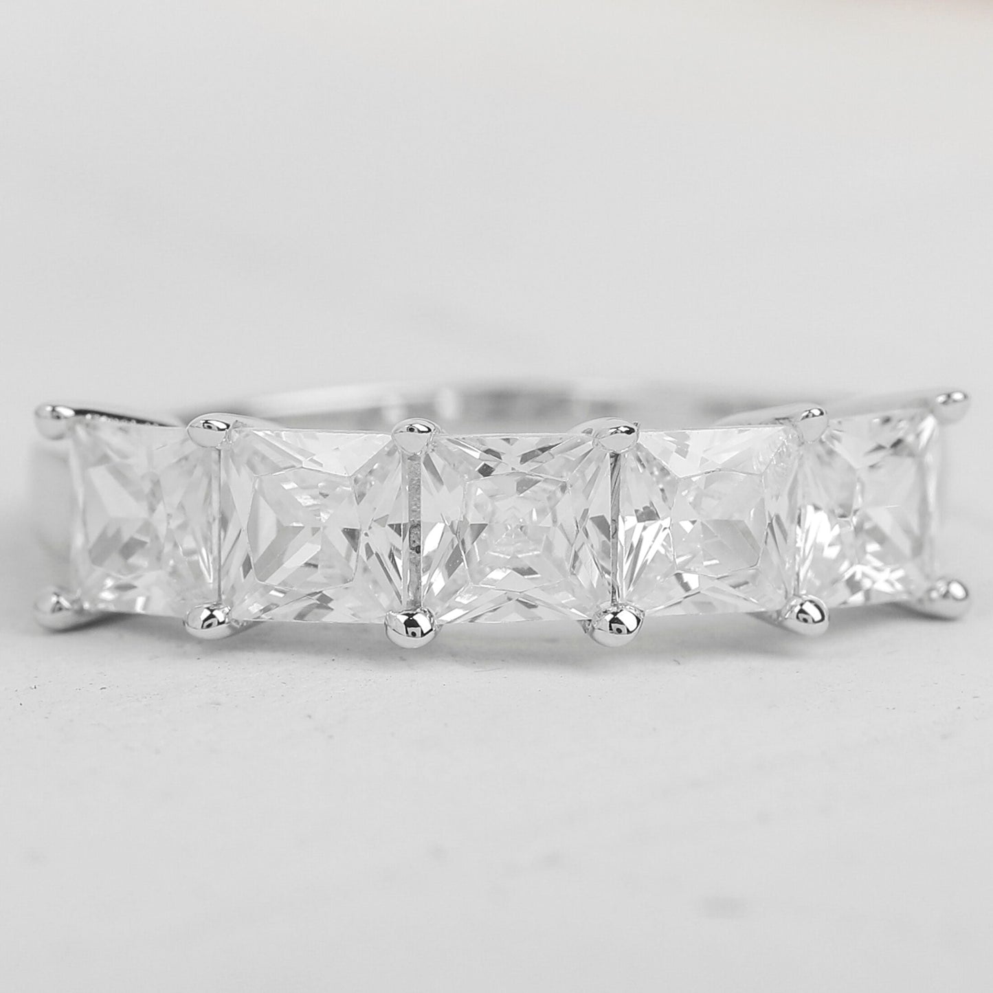 Princess Moissanite Diamond Stacking Wedding Band