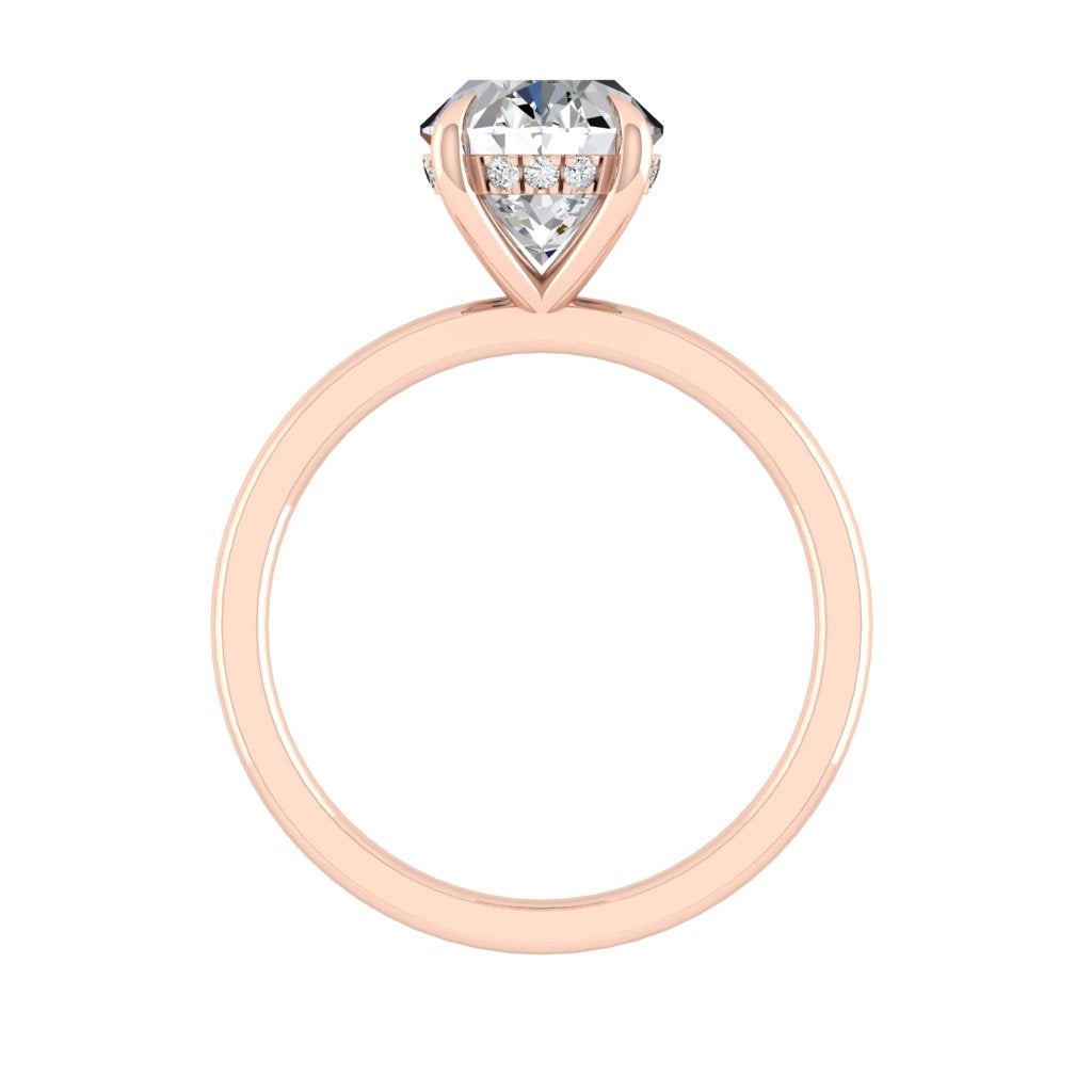 2.72 CT Oval Moissanite Diamond Hidden Halo Engagement Ring