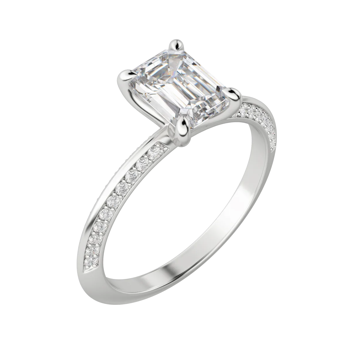 1.60 CT Emerald Moissanite Diamond Solitaire Engagement Ring