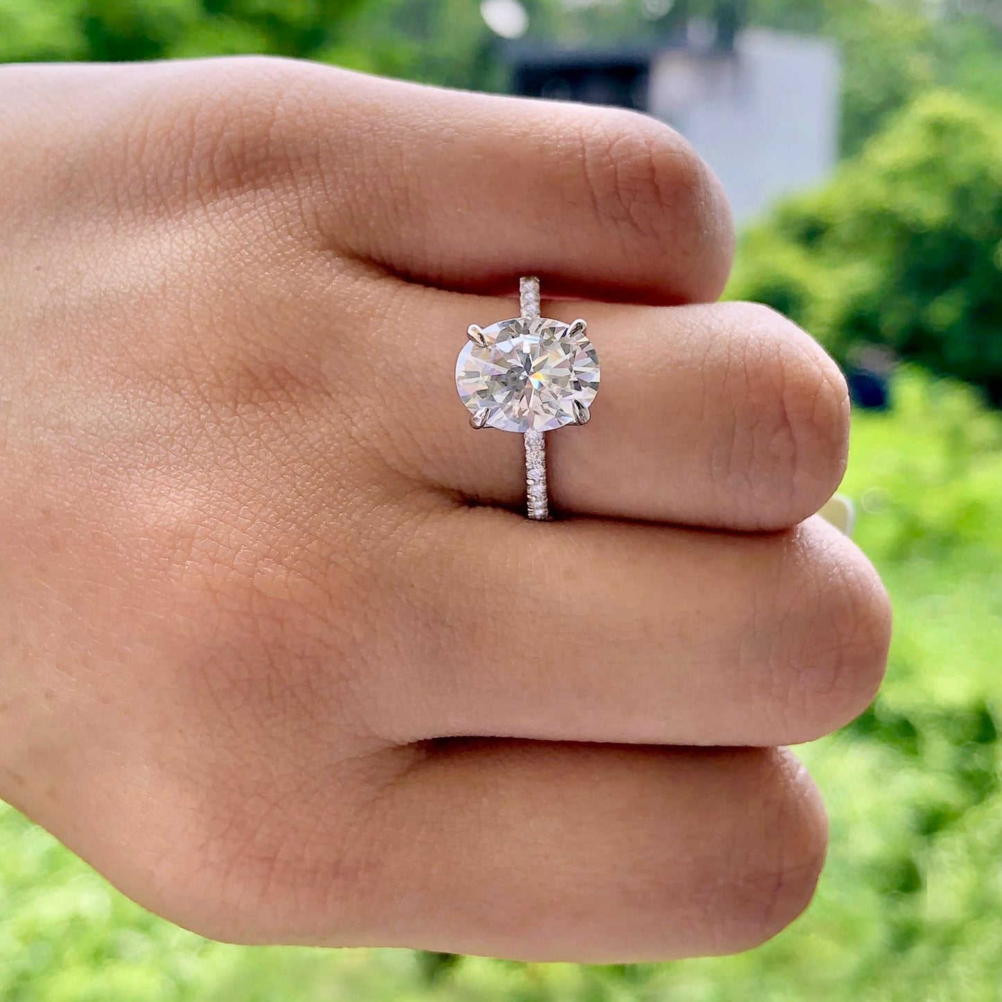 1.91 CT Oval Moissanite Diamond Solitaire Engagement Ring