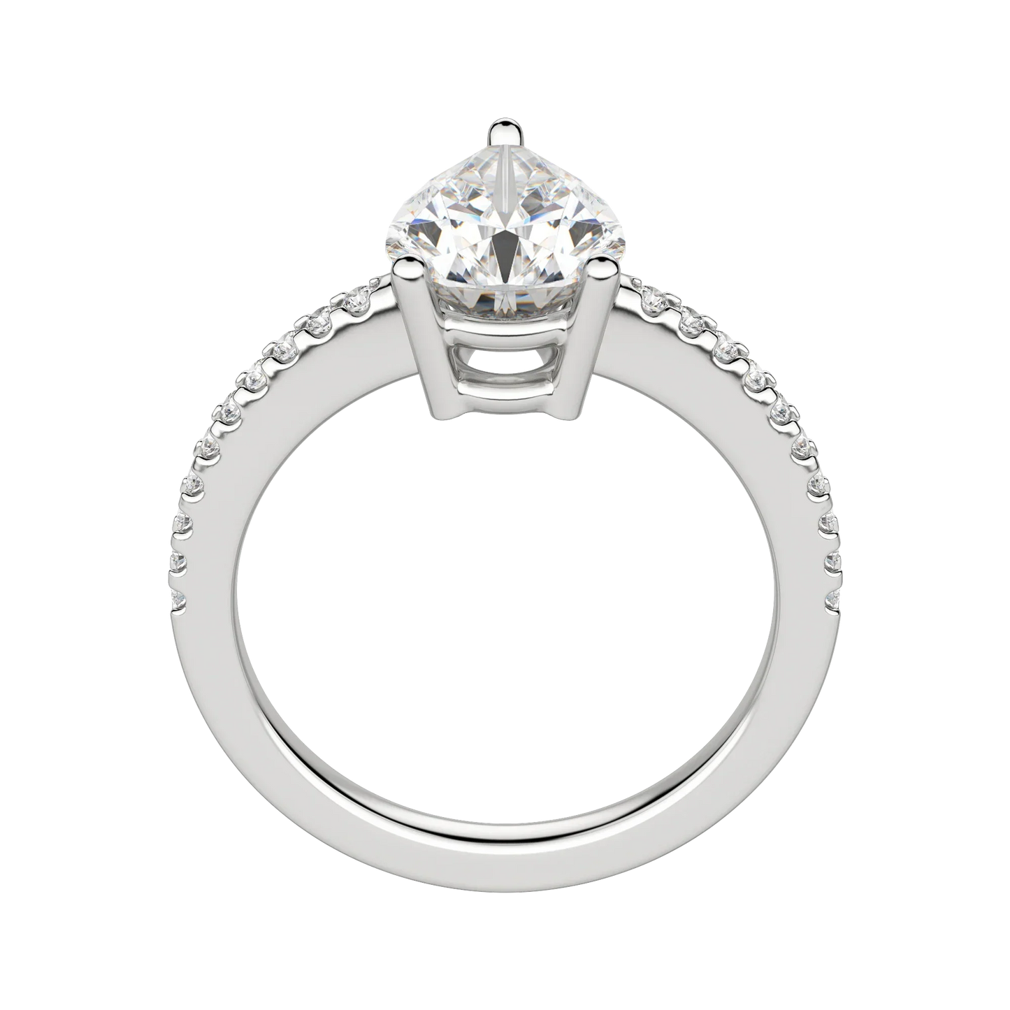 1.33 CT Pear Moissanite Diamond Solitaire Engagement Ring