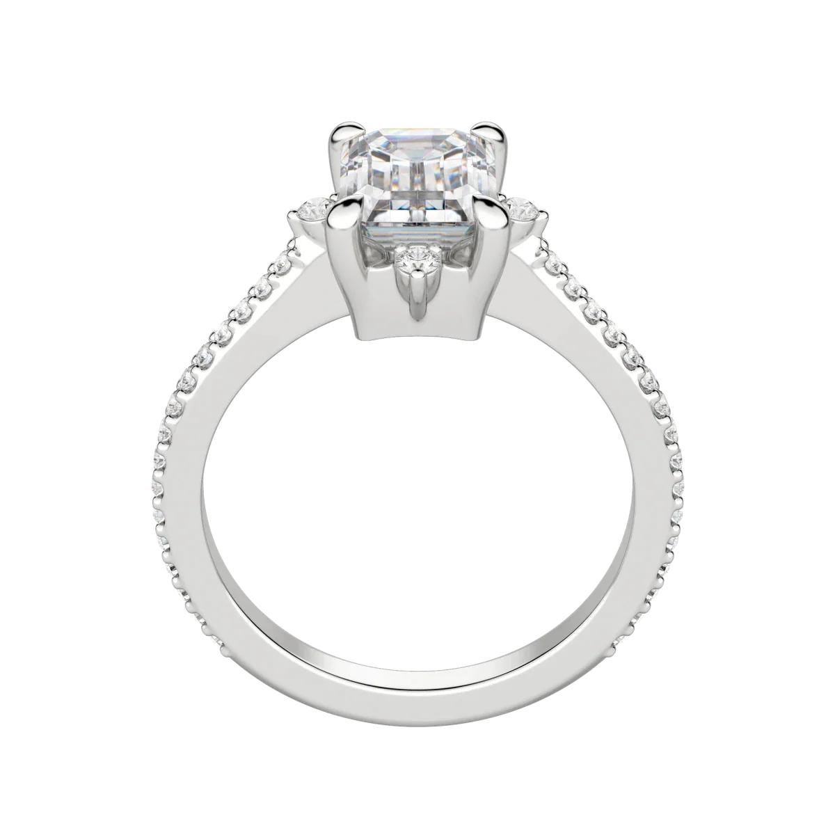 1.60 CT Emerald Moissanite Diamond Solitaire Engagement Ring