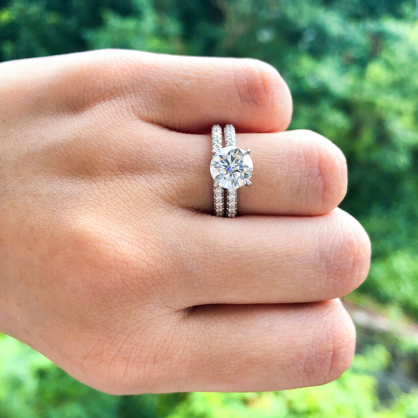 1.85 CT Round Moissanite Diamond Solitaire Engagement Ring