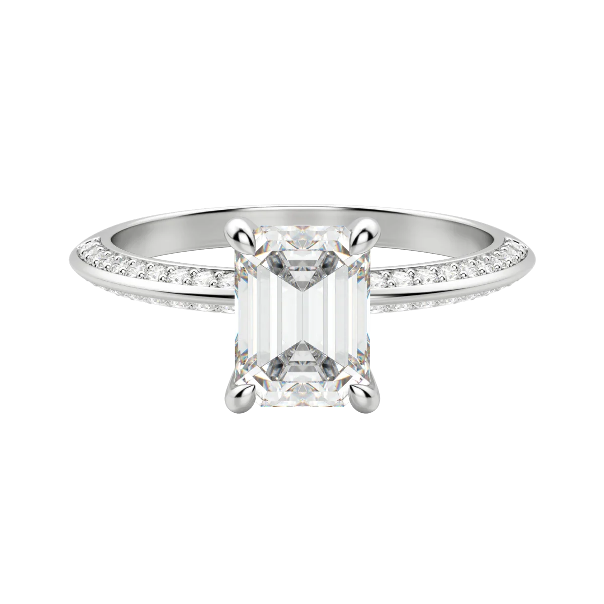 1.60 CT Emerald Moissanite Diamond Solitaire Engagement Ring