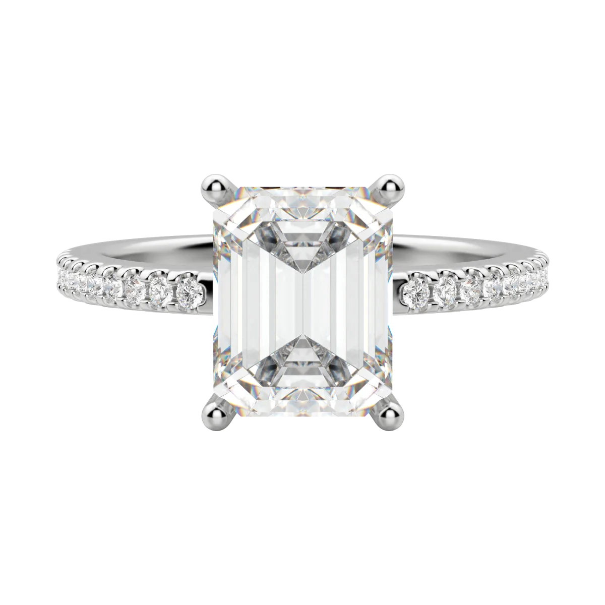 2.30 CT Emerald Moissanite Diamond Solitaire Engagement Ring