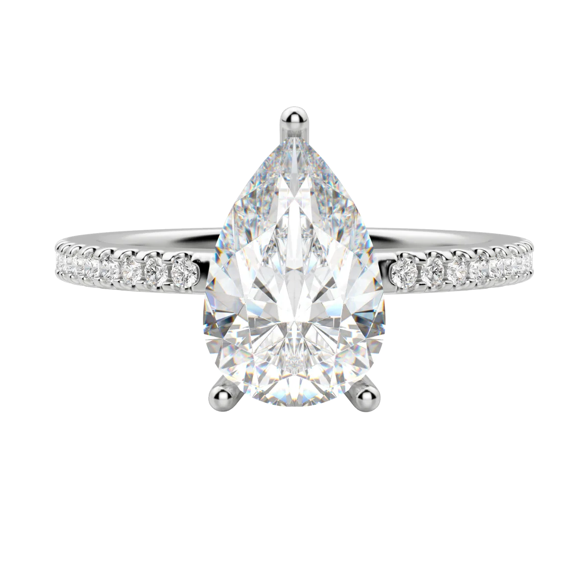 1.33 CT Pear Moissanite Diamond Solitaire Engagement Ring