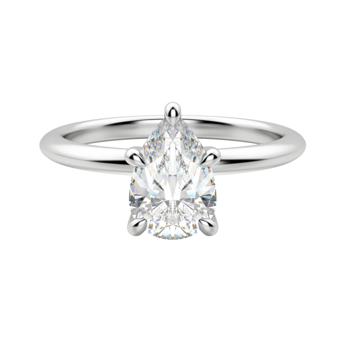 1.33 CT Pear Moissanite Diamond Hidden Halo Engagement Ring
