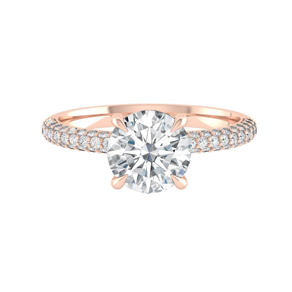 1.85 CT Round Moissanite Diamond Solitaire Engagement Ring