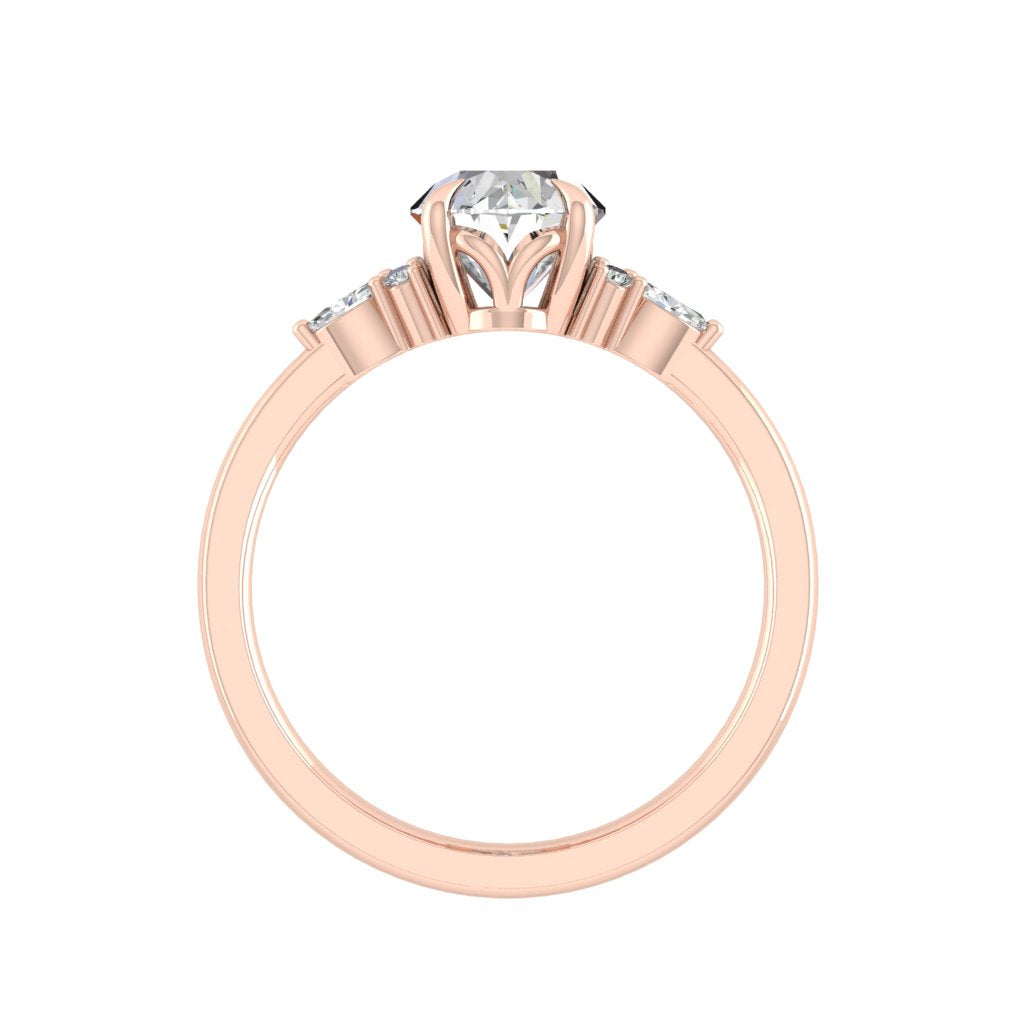 1.91 CT Oval Moissanite Diamond Cluster Engagement Ring