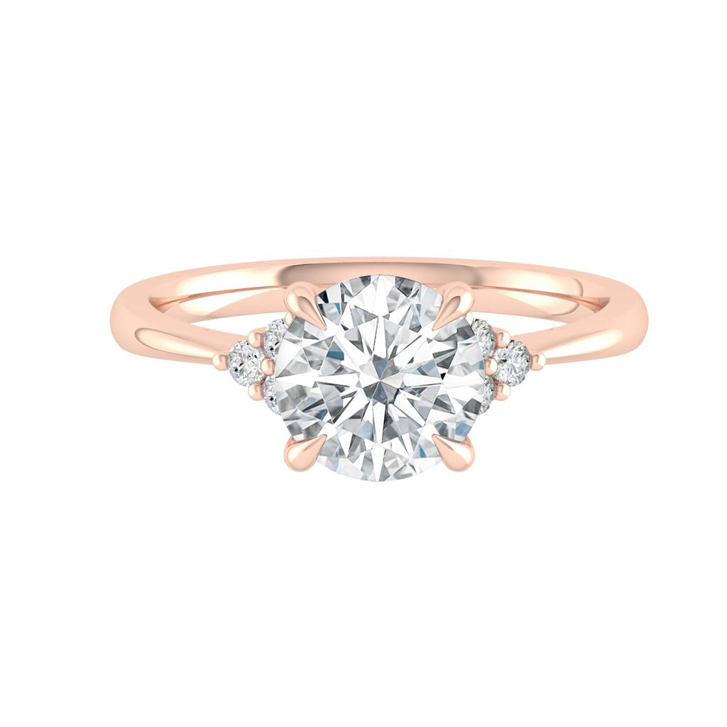 2.65 CT Round Moissanite Diamond Cluster Engagement Ring