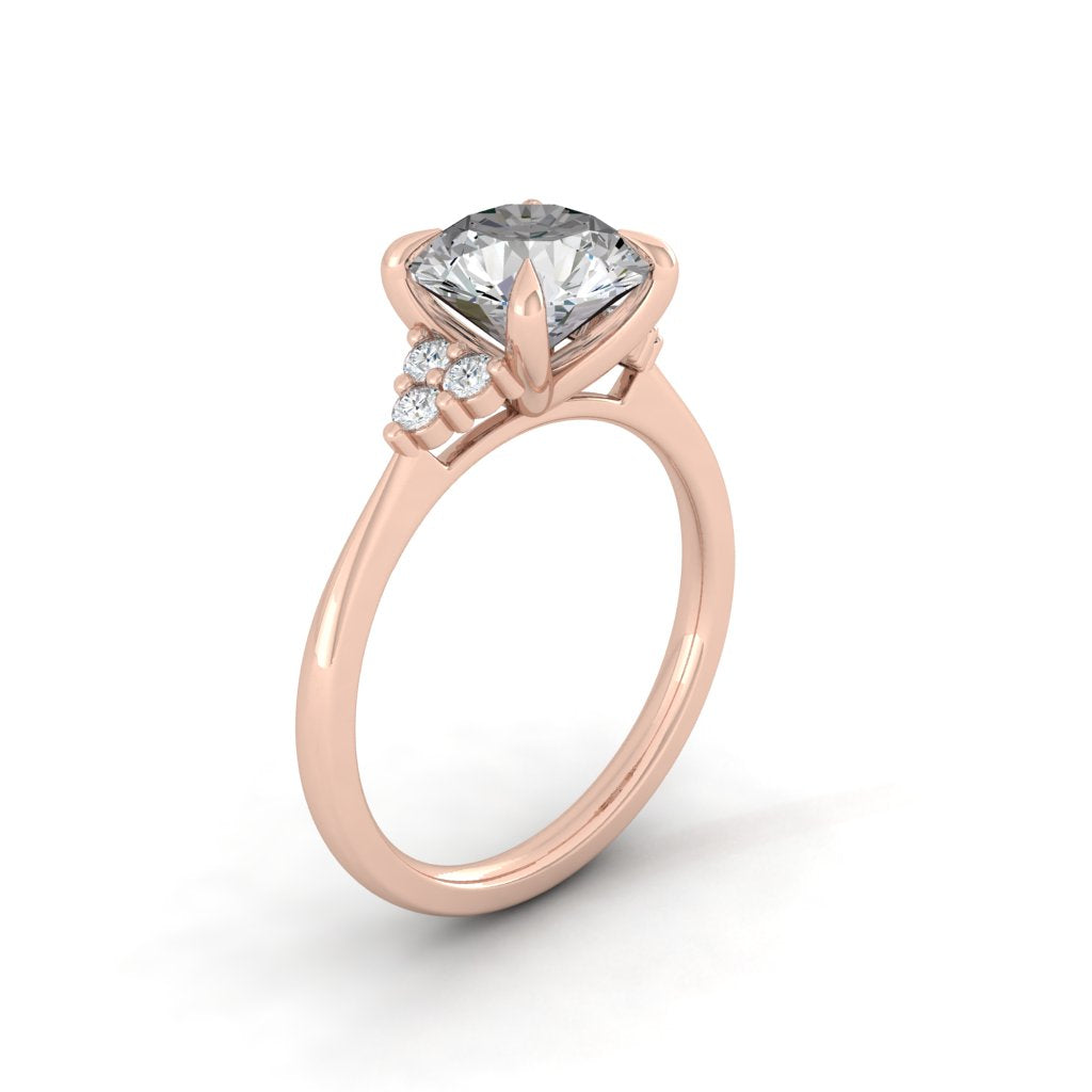 2.65 CT Round Moissanite Diamond Cluster Engagement Ring