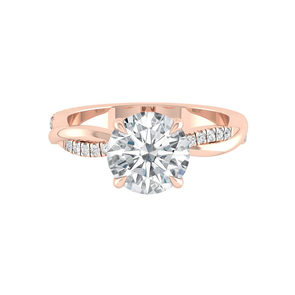 1.85 CT Round Moissanite Diamond Solitaire Engagement Ring