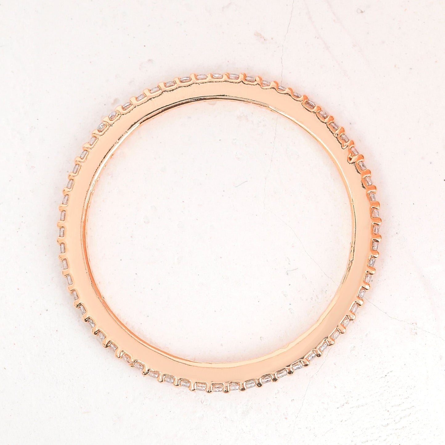 Round Moissanite Full Eternity Wedding Band