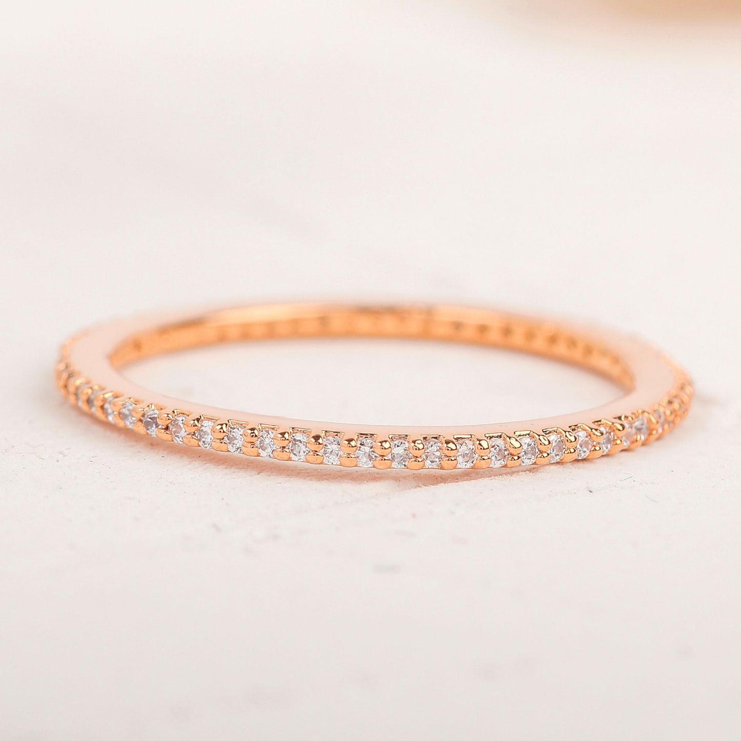 Round Moissanite Full Eternity Wedding Band