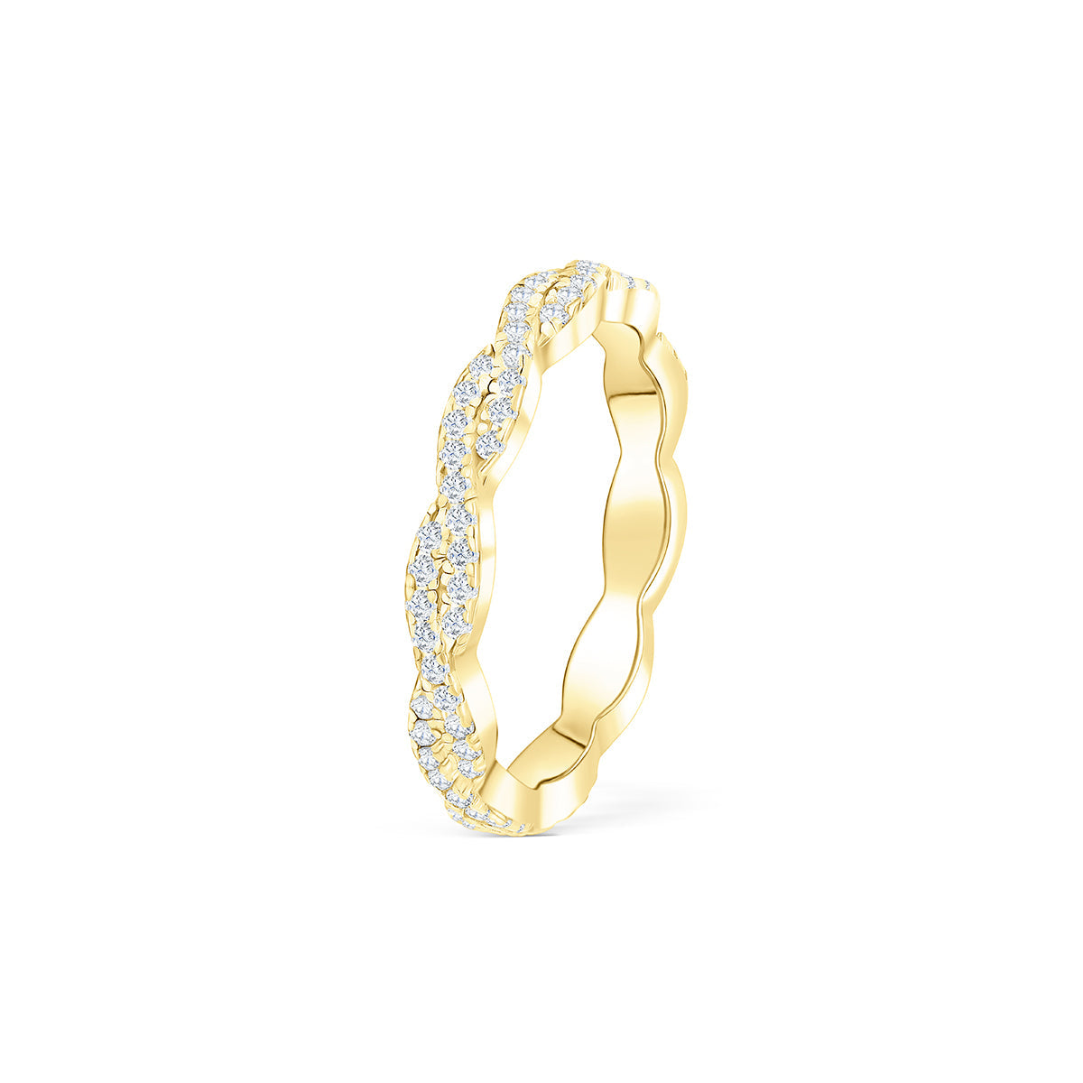 0.34 CT Round Moissanite Diamond Twisted Wedding Band