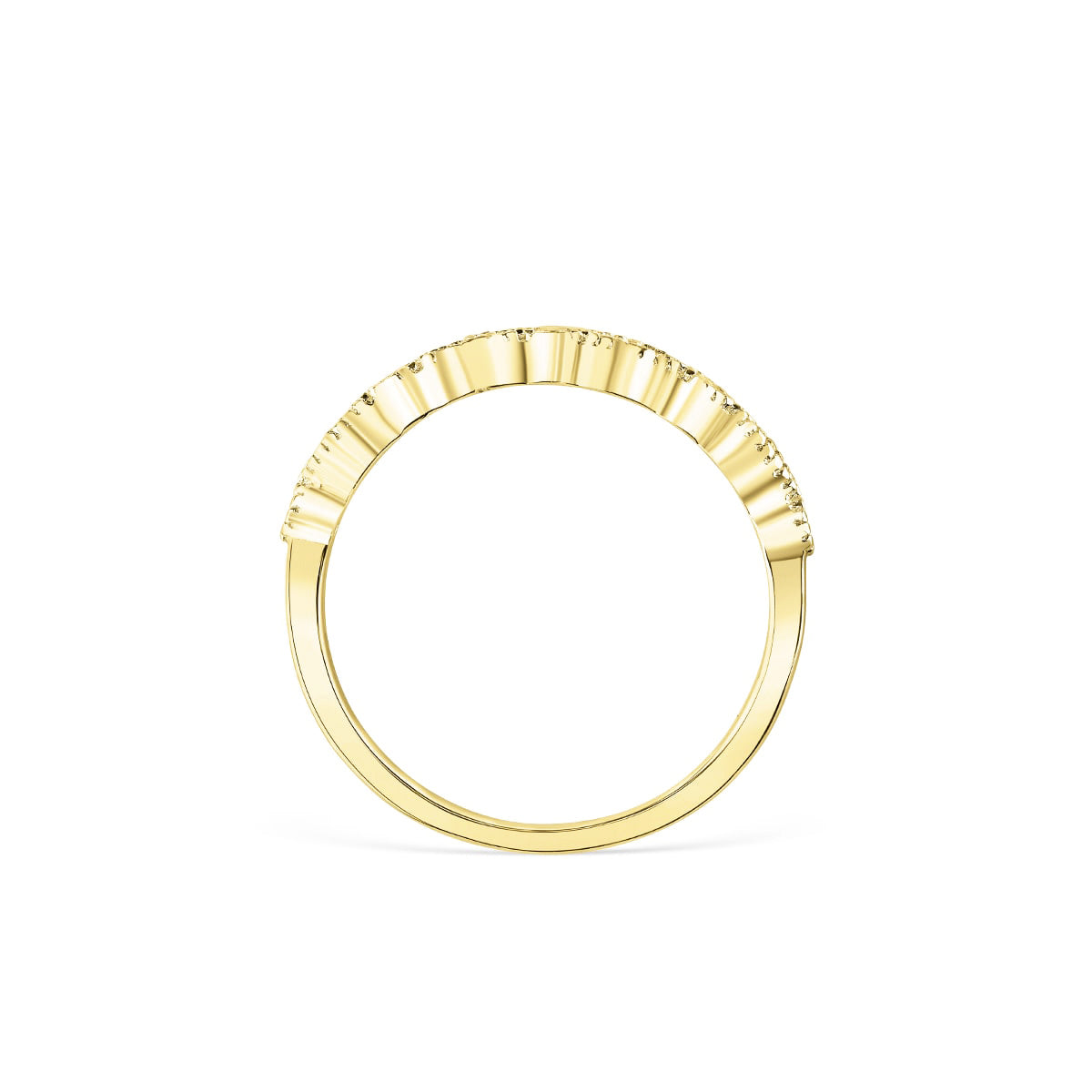 0.16 CT Round Moissanite Diamond Milgrain Wedding Band