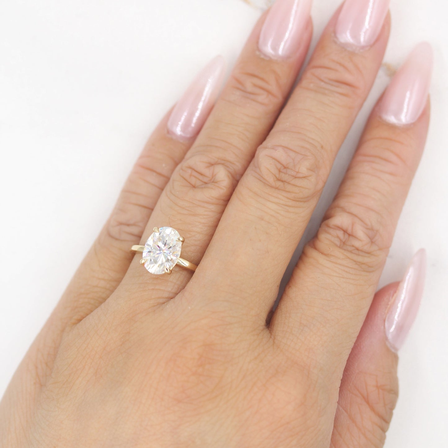 3.50 CT Oval Moissanite Diamond Solitaire Engagement Ring