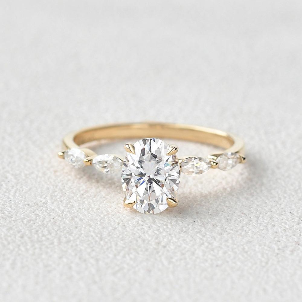 1.33 CT Oval Moissanite Diamond Solitaire Engagement Ring
