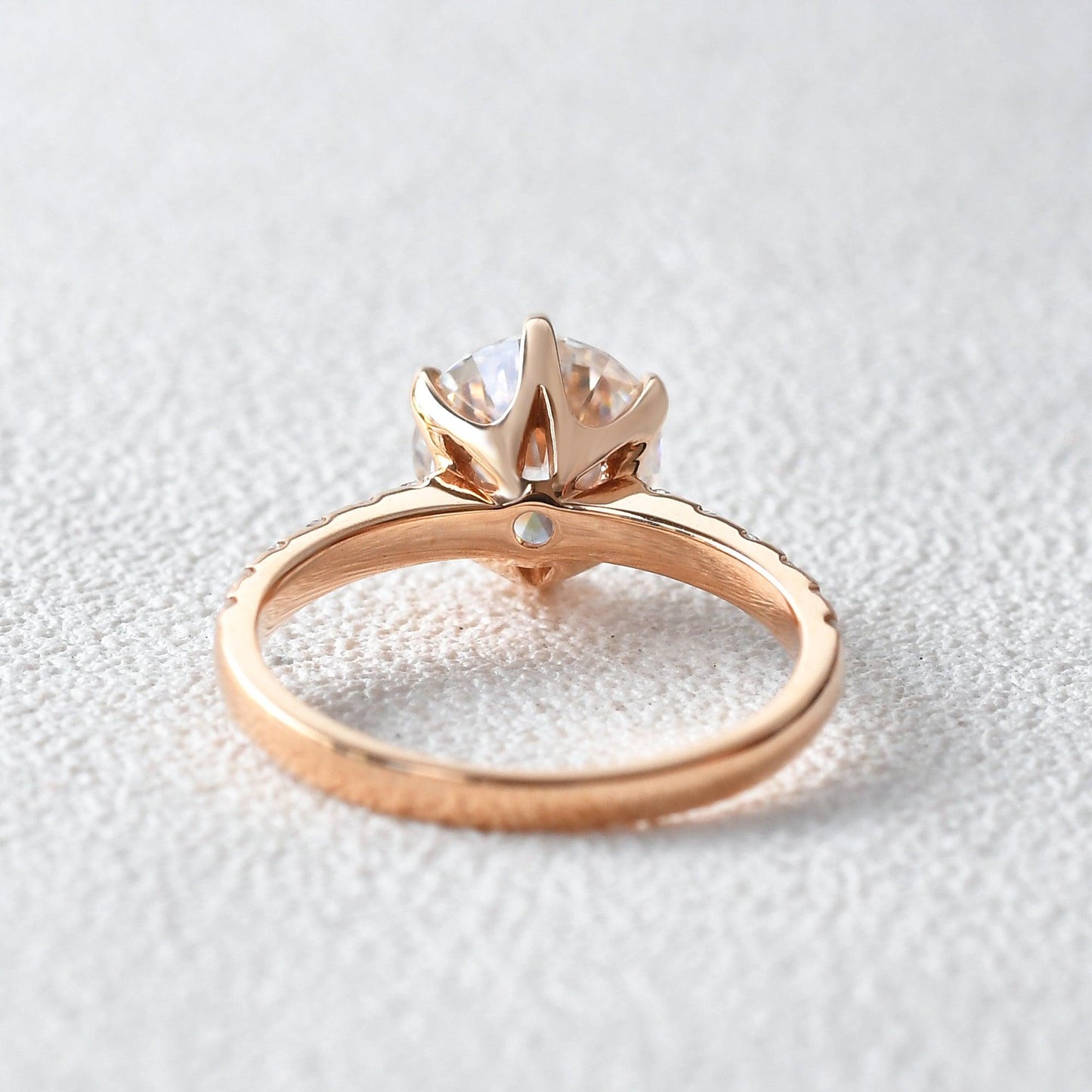 1.8 CT Round Moissanite Diamond Solitaire Engagement Ring
