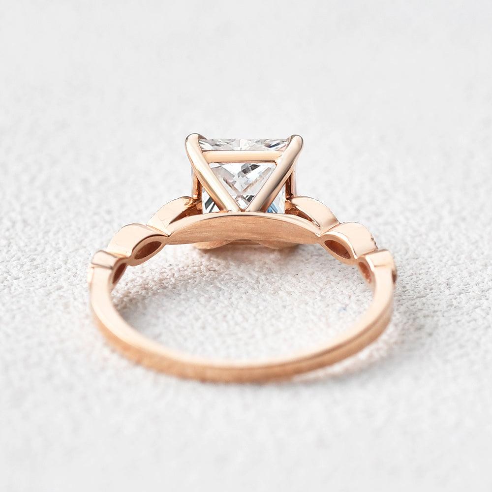 1.75 CT Princess Moissanite Diamond Solitaire Engagement Ring