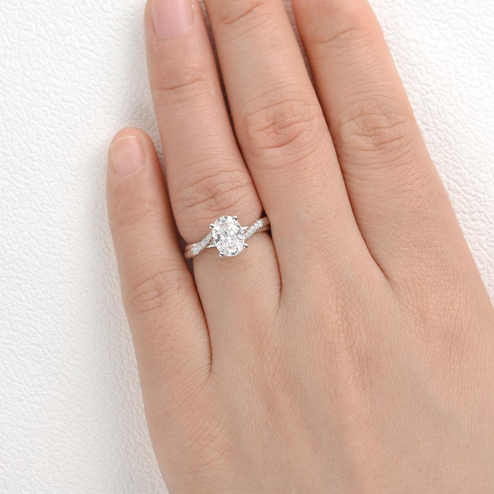 1.91 CT Oval Moissanite Diamond Solitaire Engagement Ring