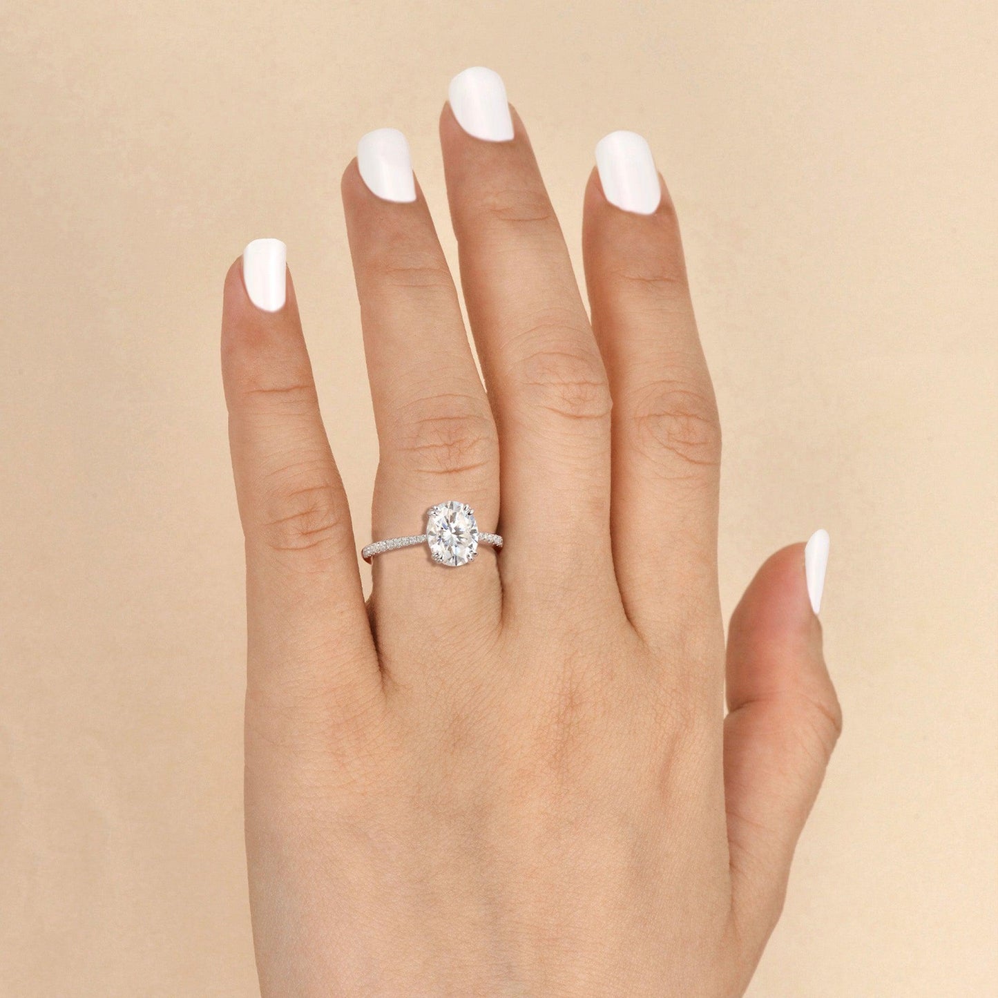 1.91 CT Oval Moissanite Diamond Solitaire Engagement Ring