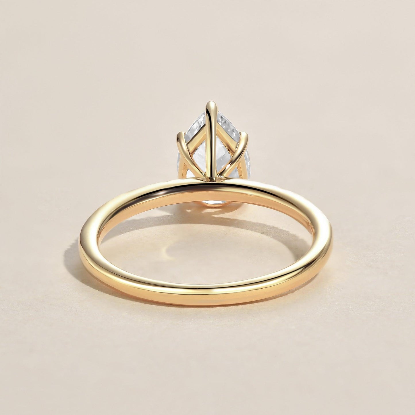 1.25 CT Pear Moissanite Diamond Solitaire Engagement Ring