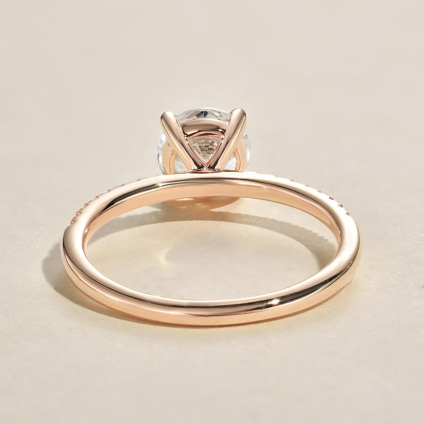 3.2 CT Round Moissanite Diamond Hidden Halo Engagement Ring