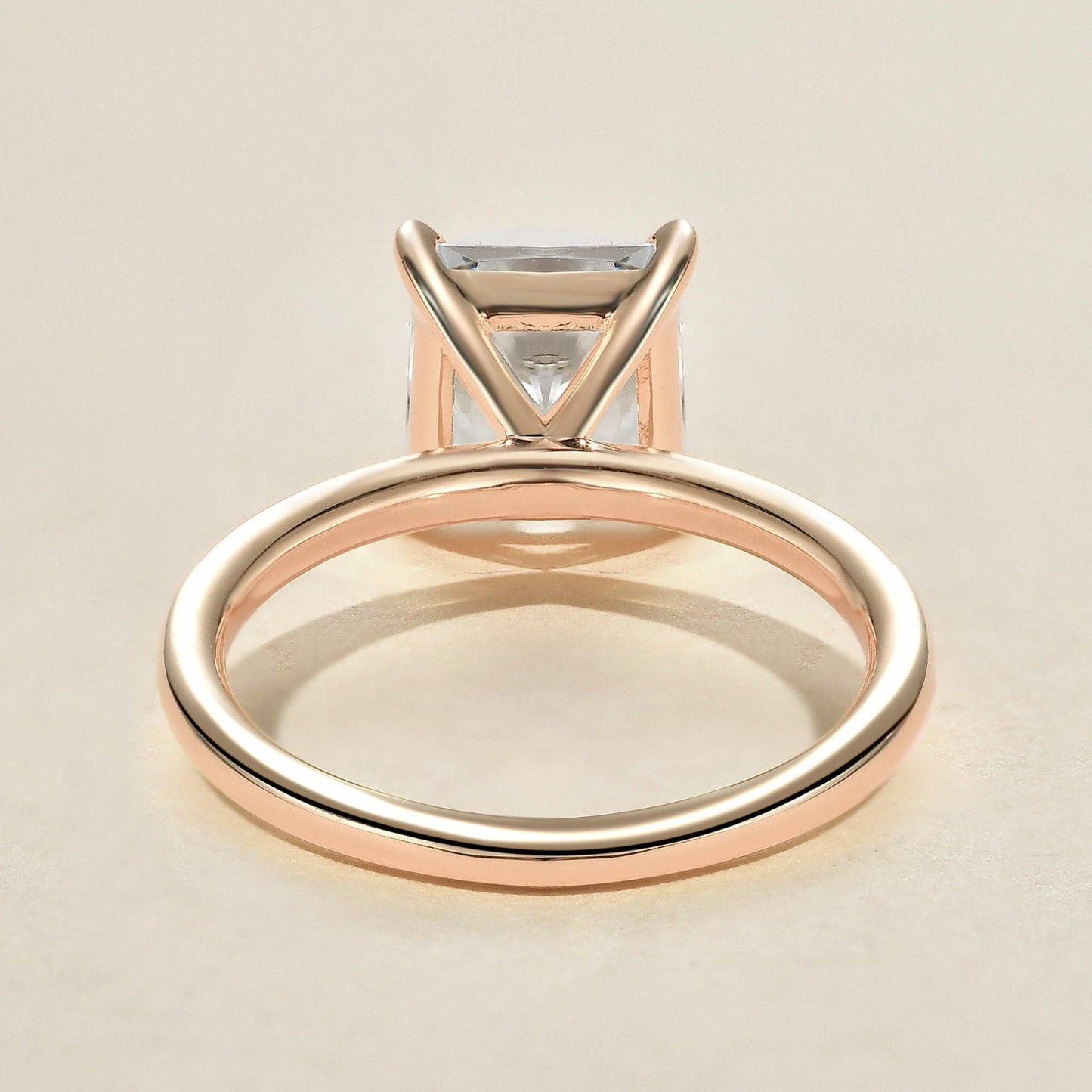 1.18 CT Princess Moissanite Diamond Solitaire Engagement Ring