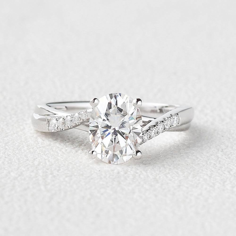 1.91 CT Oval Moissanite Diamond Solitaire Engagement Ring