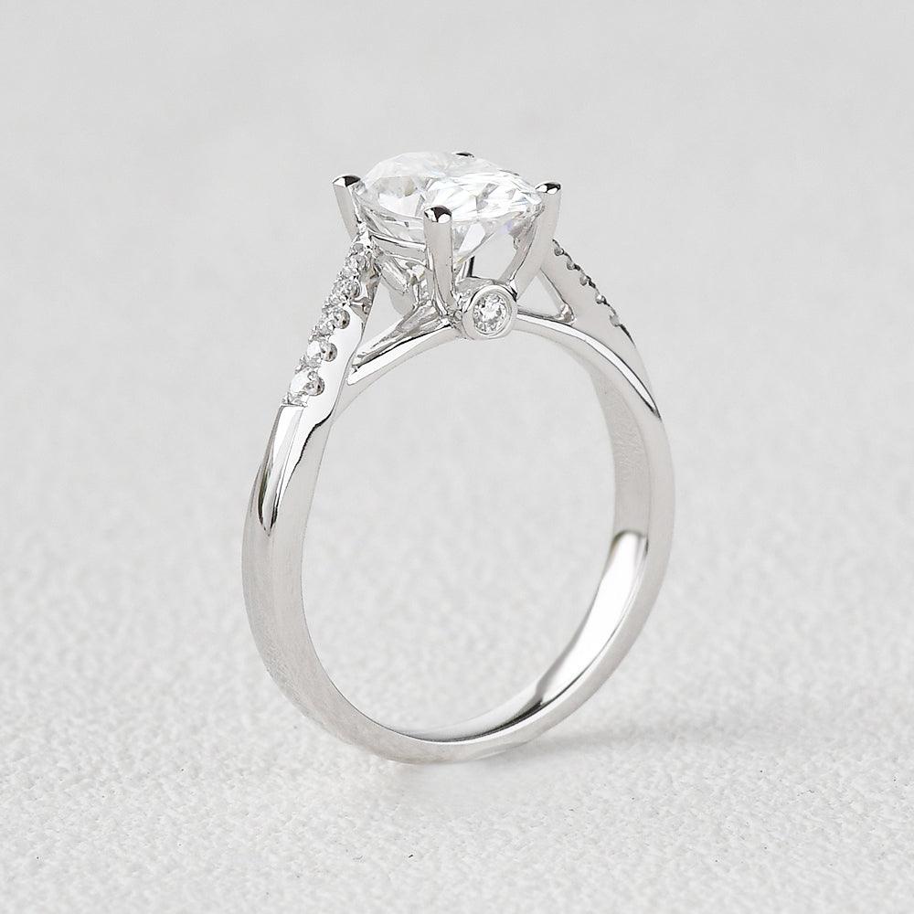 1.91 CT Oval Moissanite Diamond Solitaire Engagement Ring