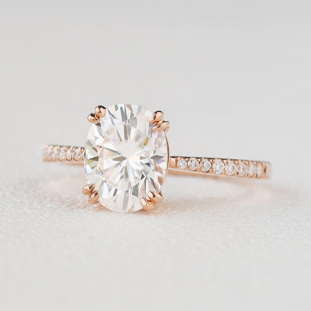1.91 CT Oval Moissanite Diamond Solitaire Engagement Ring
