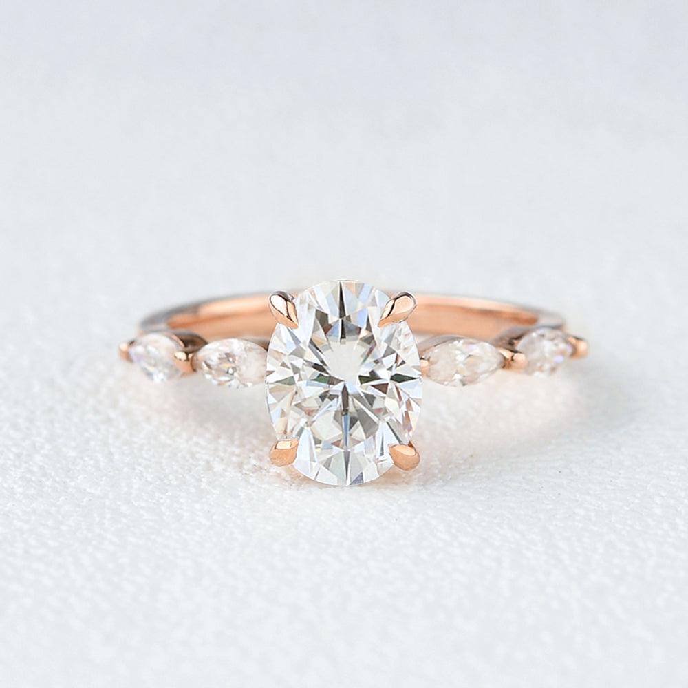 1.33 CT Oval Moissanite Diamond Solitaire Engagement Ring