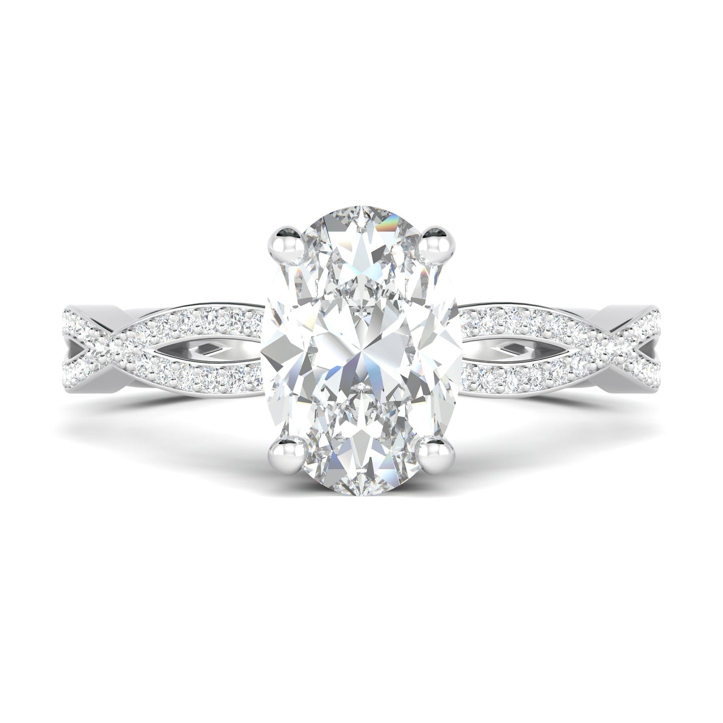 1.33 CT Oval Moissanite Diamond Solitaire Engagement Ring