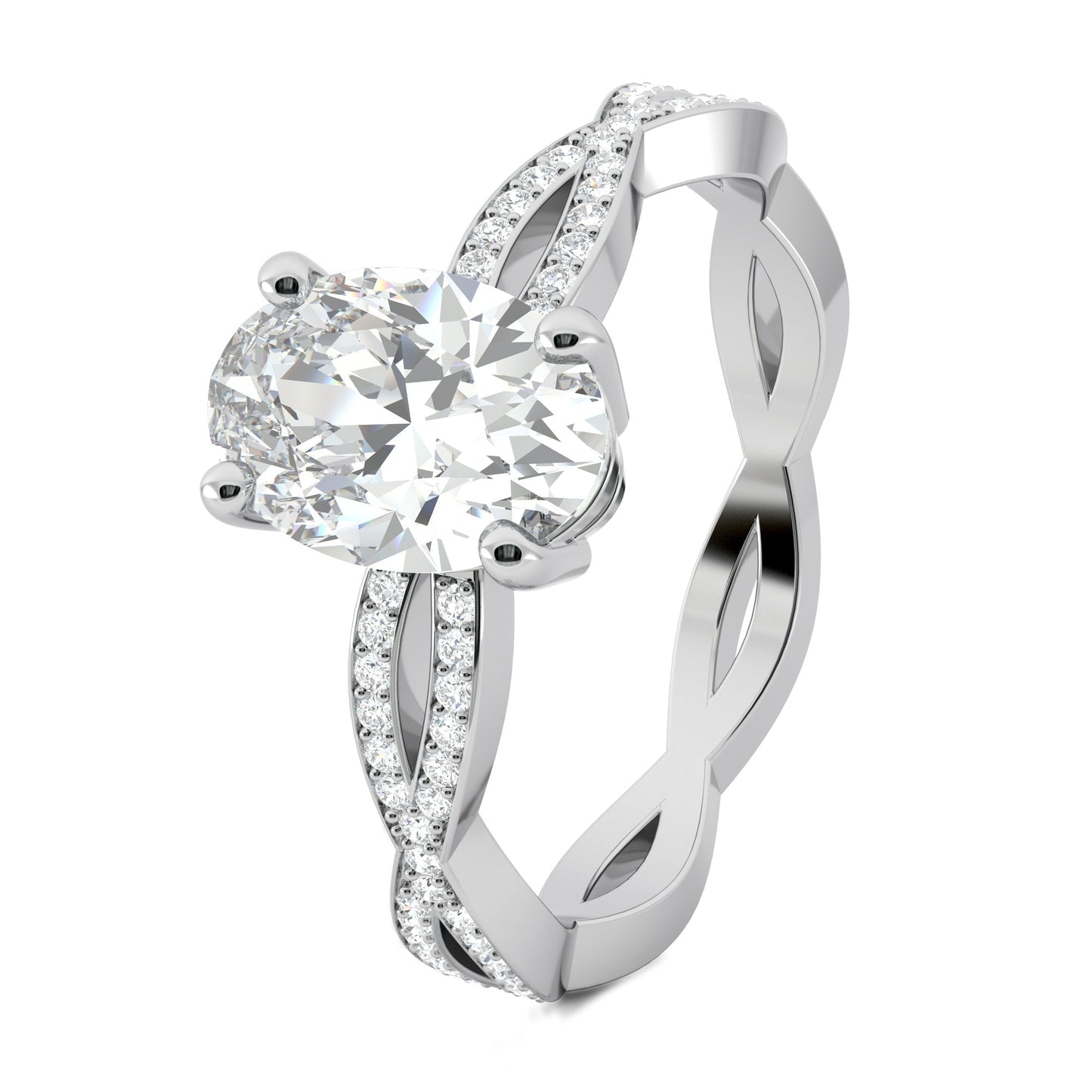 1.33 CT Oval Moissanite Diamond Solitaire Engagement Ring