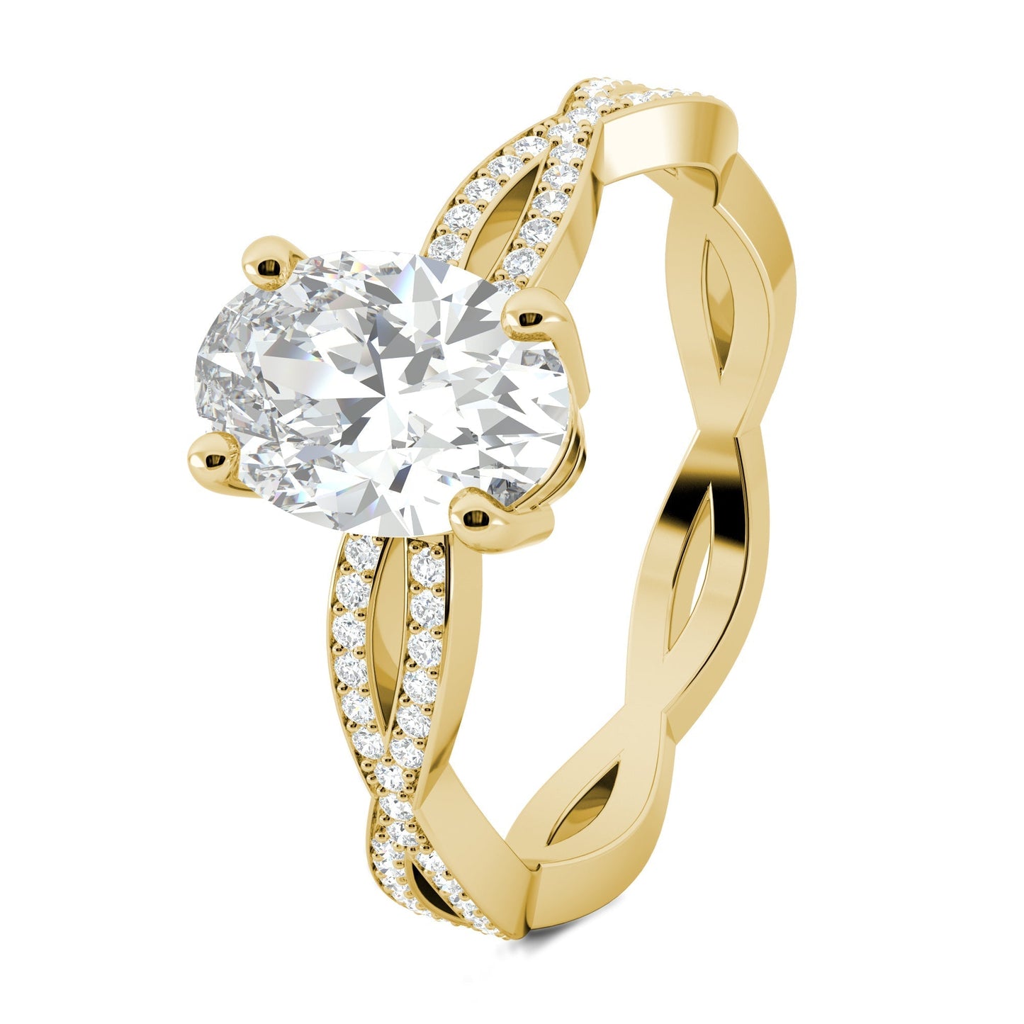 1.33 CT Oval Moissanite Diamond Solitaire Engagement Ring