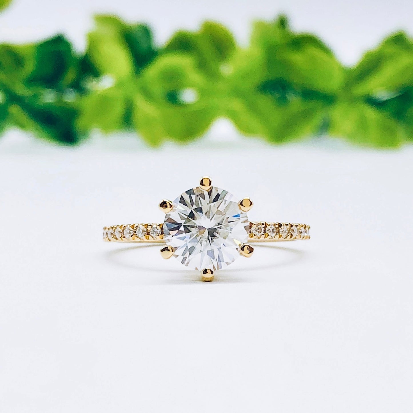 1.85 CT Round Moissanite Diamond Solitaire Engagement Ring