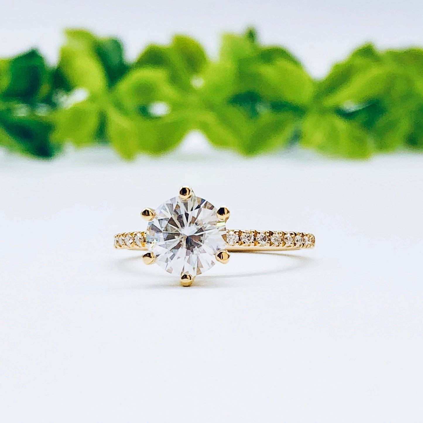 1.85 CT Round Moissanite Diamond Solitaire Engagement Ring