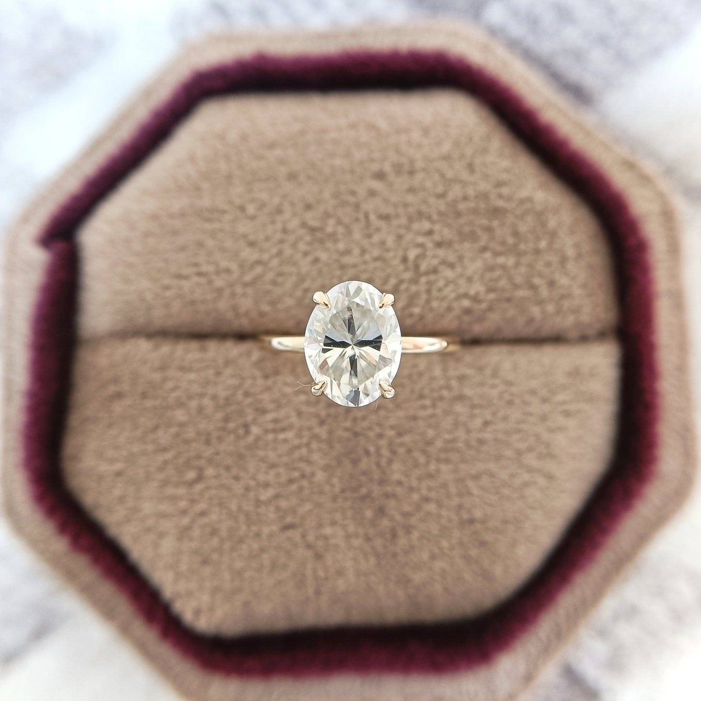 1.91 CT Oval Cut Solitaire Moissanite Diamond Engagement Ring