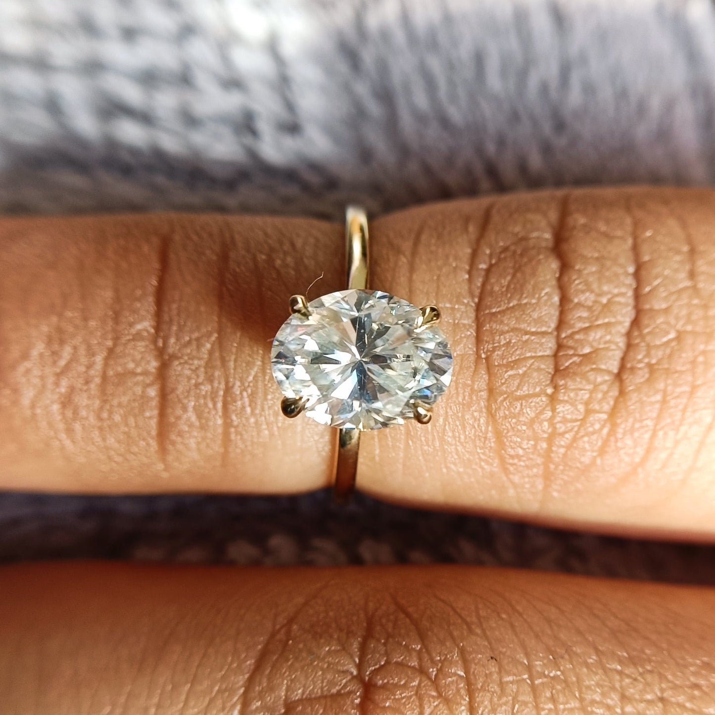 1.91 CT Oval Cut Solitaire Moissanite Diamond Engagement Ring