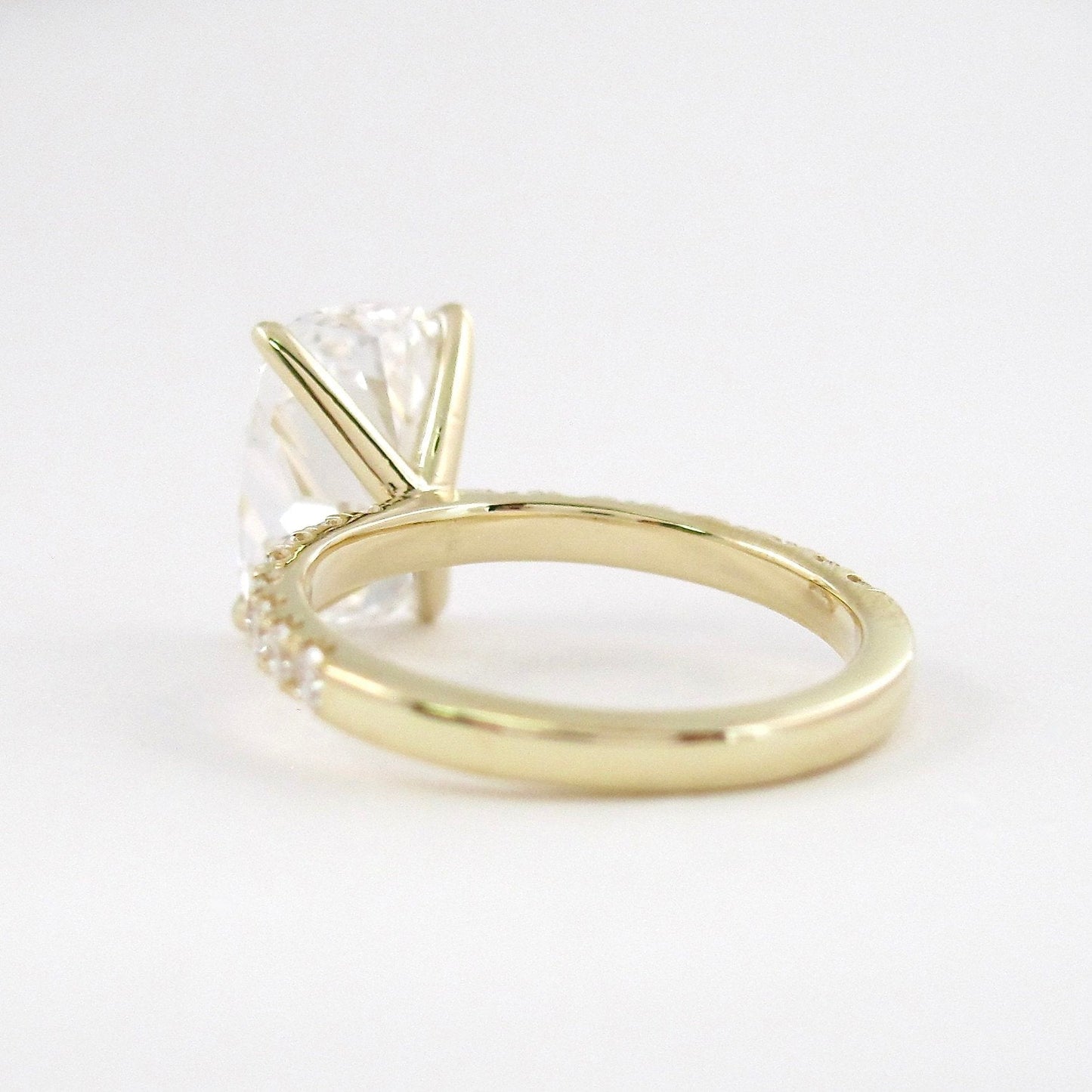 3.8 CT Elongated Cushion Moissanite Diamond Solitaire Engagement Ring