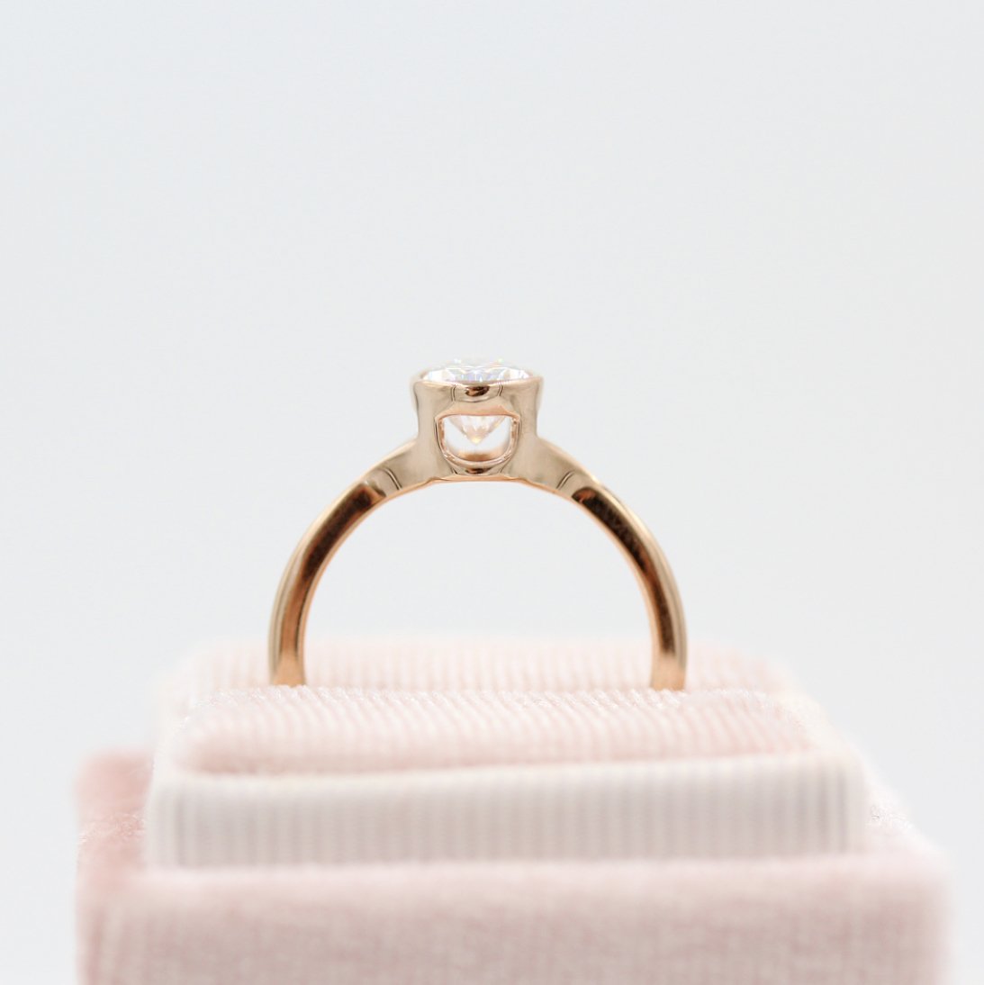 1.33 CT Pear Moissanite Diamond Bezel Solitaire Engagement Ring