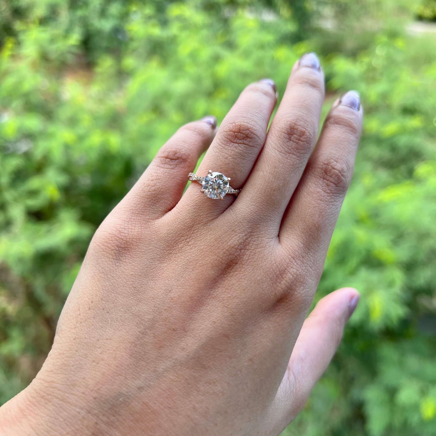 4.11 CT Round Moissanite Solitaire Engagement Ring