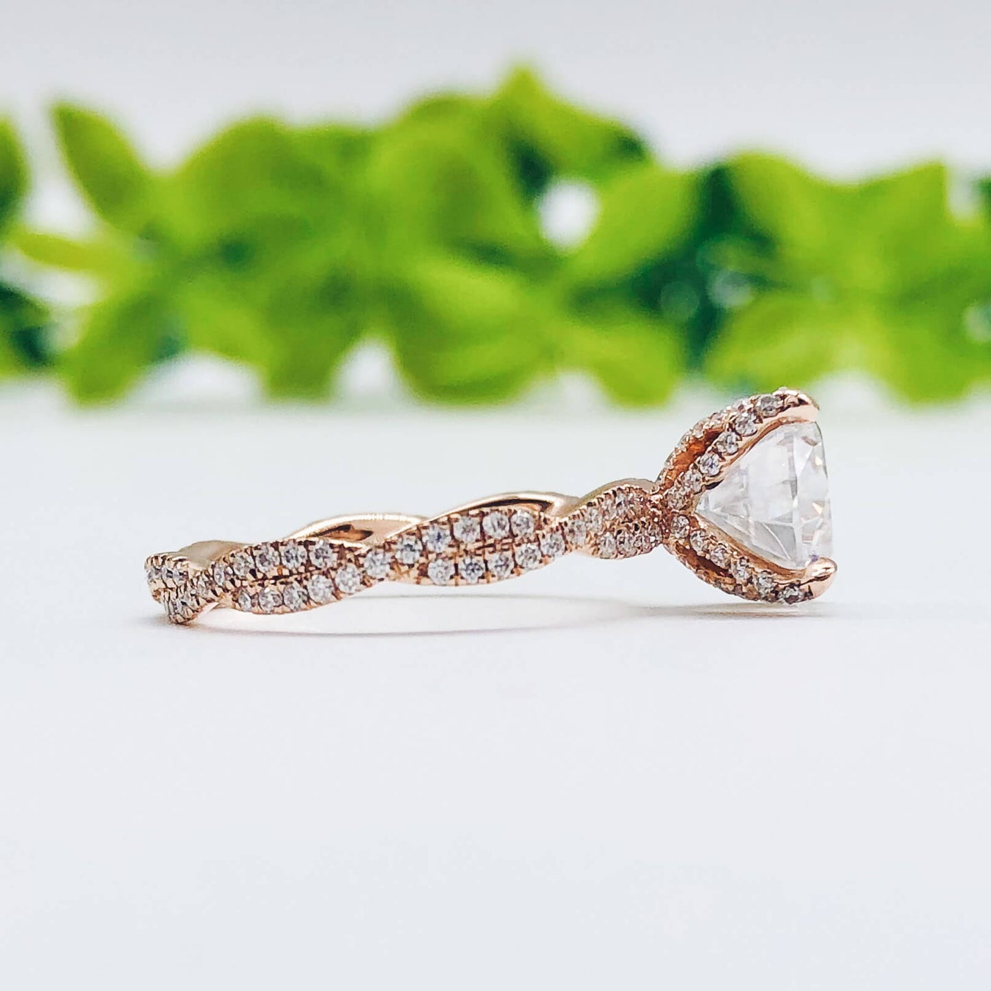 4.11 CT Round Moissanite Solitaire Engagement Ring