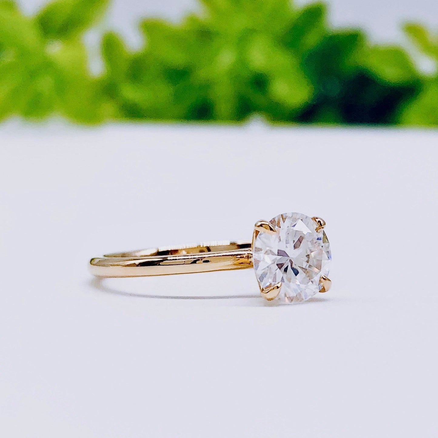 1.85 CT Round Moissanite Diamond Solitaire Engagement Ring