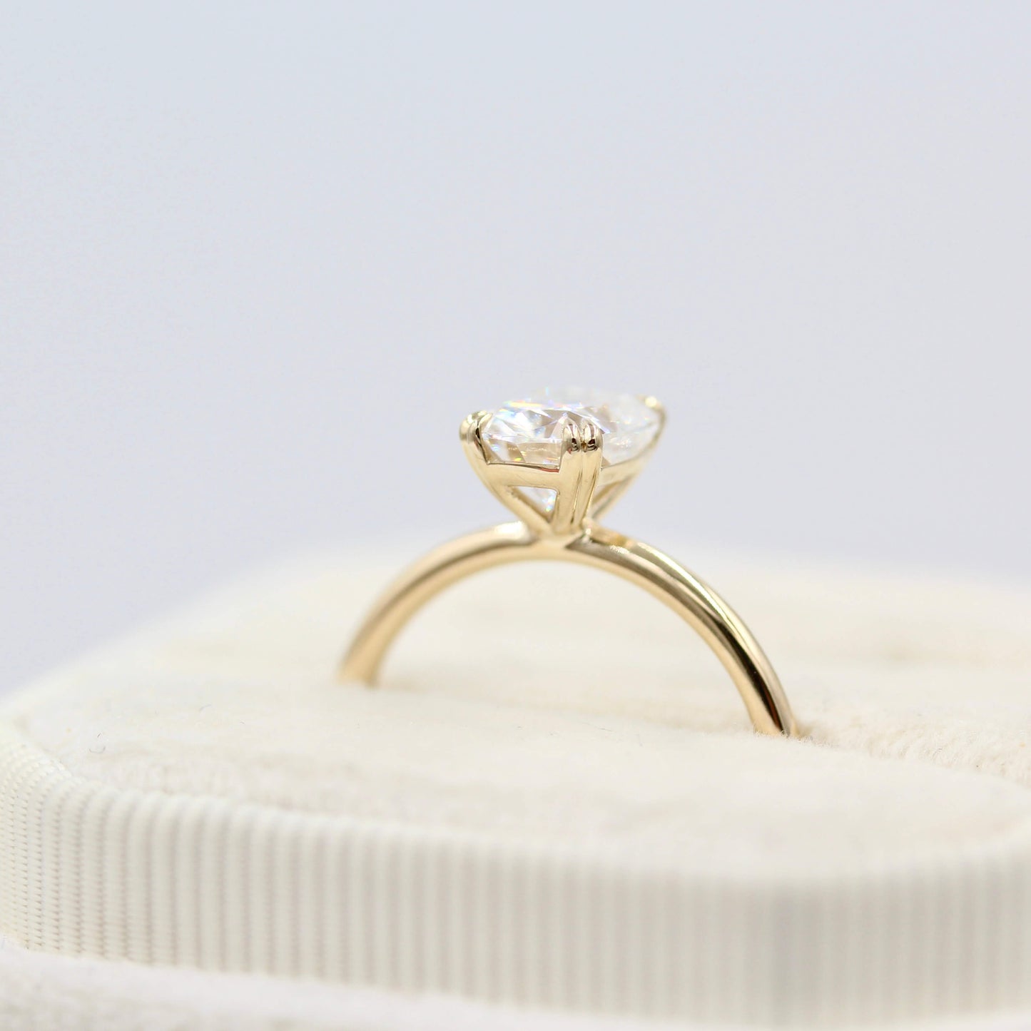 1.22 CT Elongated Cushion Moissanite Diamond Solitaire Engagement Ring