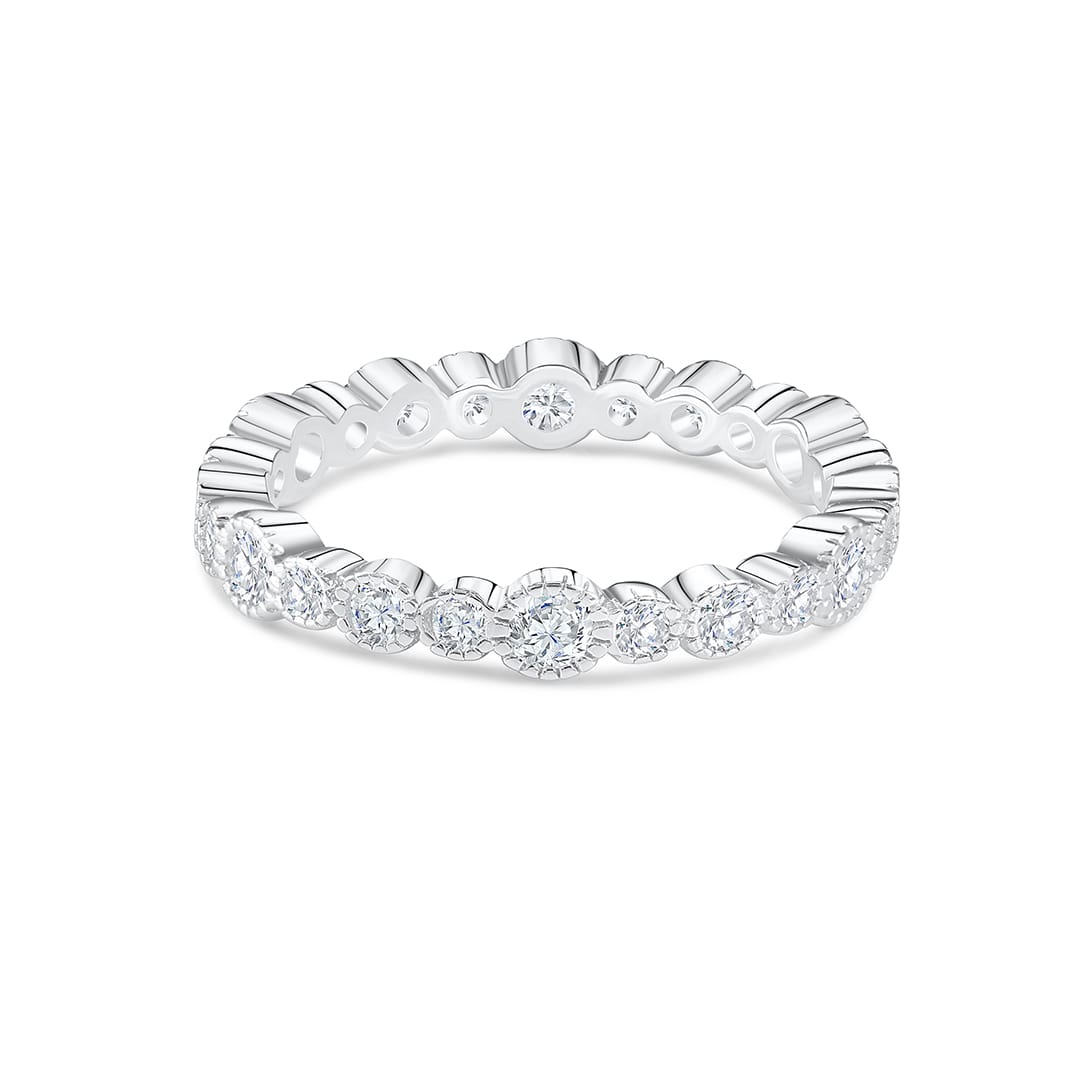 0.20 CT Round Moissanite Diamond Full Eternity Wedding Band