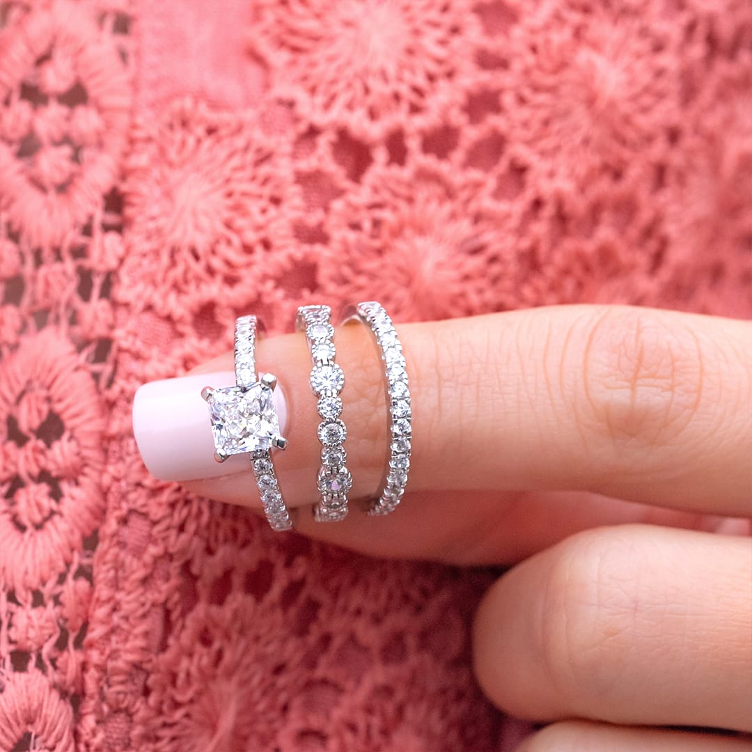 0.20 CT Round Moissanite Diamond Full Eternity Wedding Band